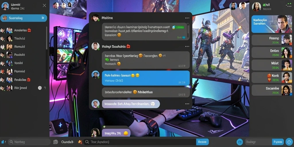 Fitur chat memungkinkan interaksi dengan pemain lainnya.